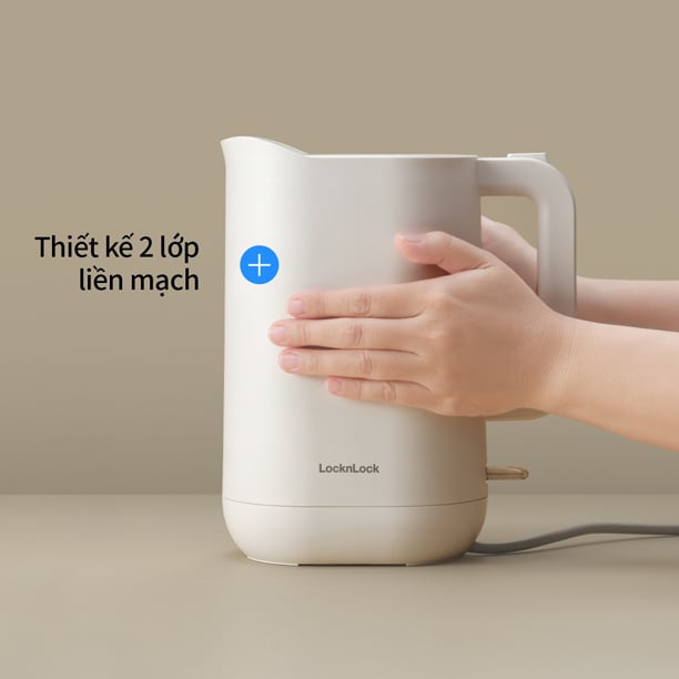 Ấm đun siêu tốc giảm âm LocknLock Silent electric kettle 1.2L- Màu trắng EJK216WHT, , large image number 3